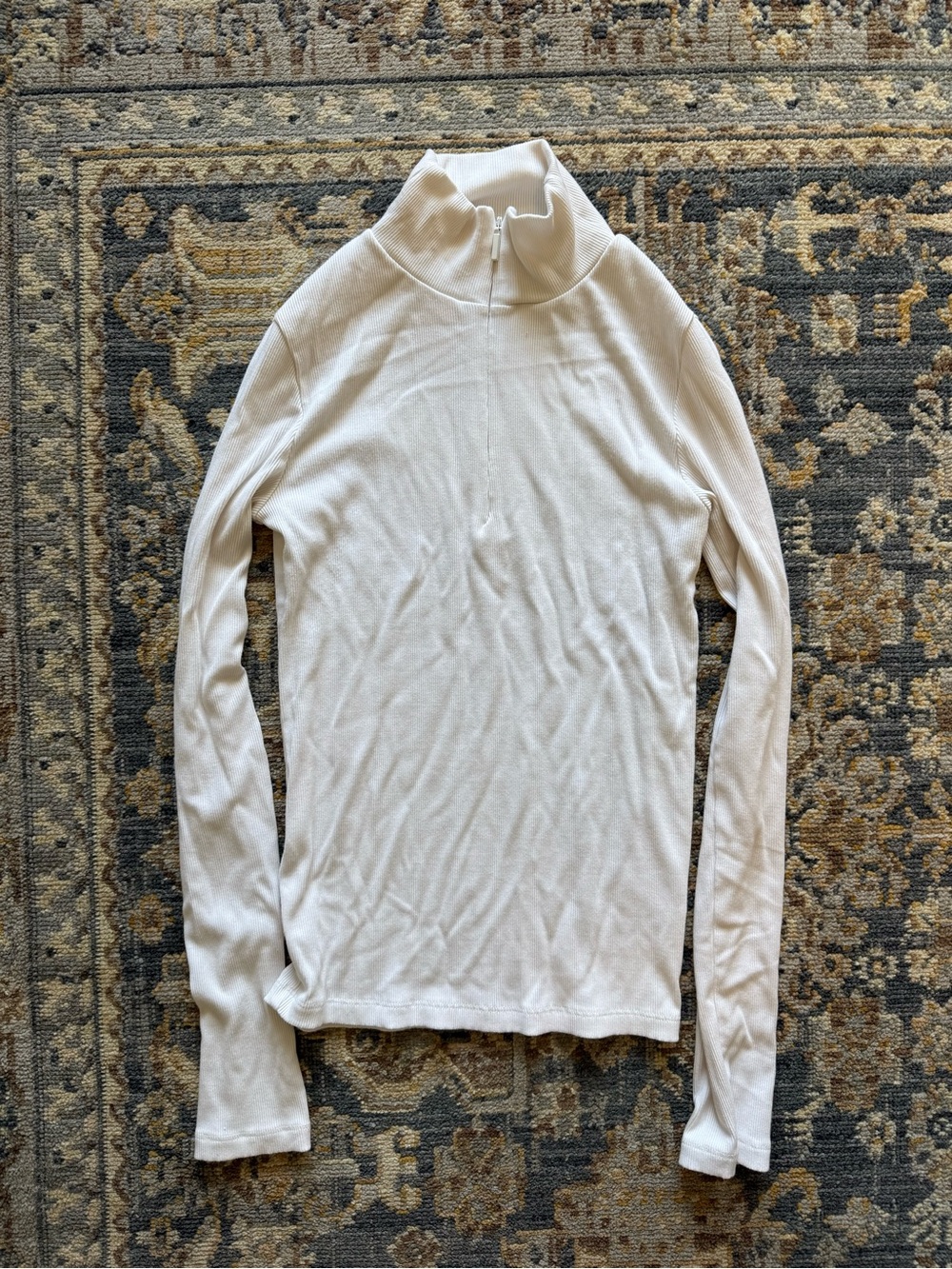 Vince Quarter-Zip Turtleneck Top